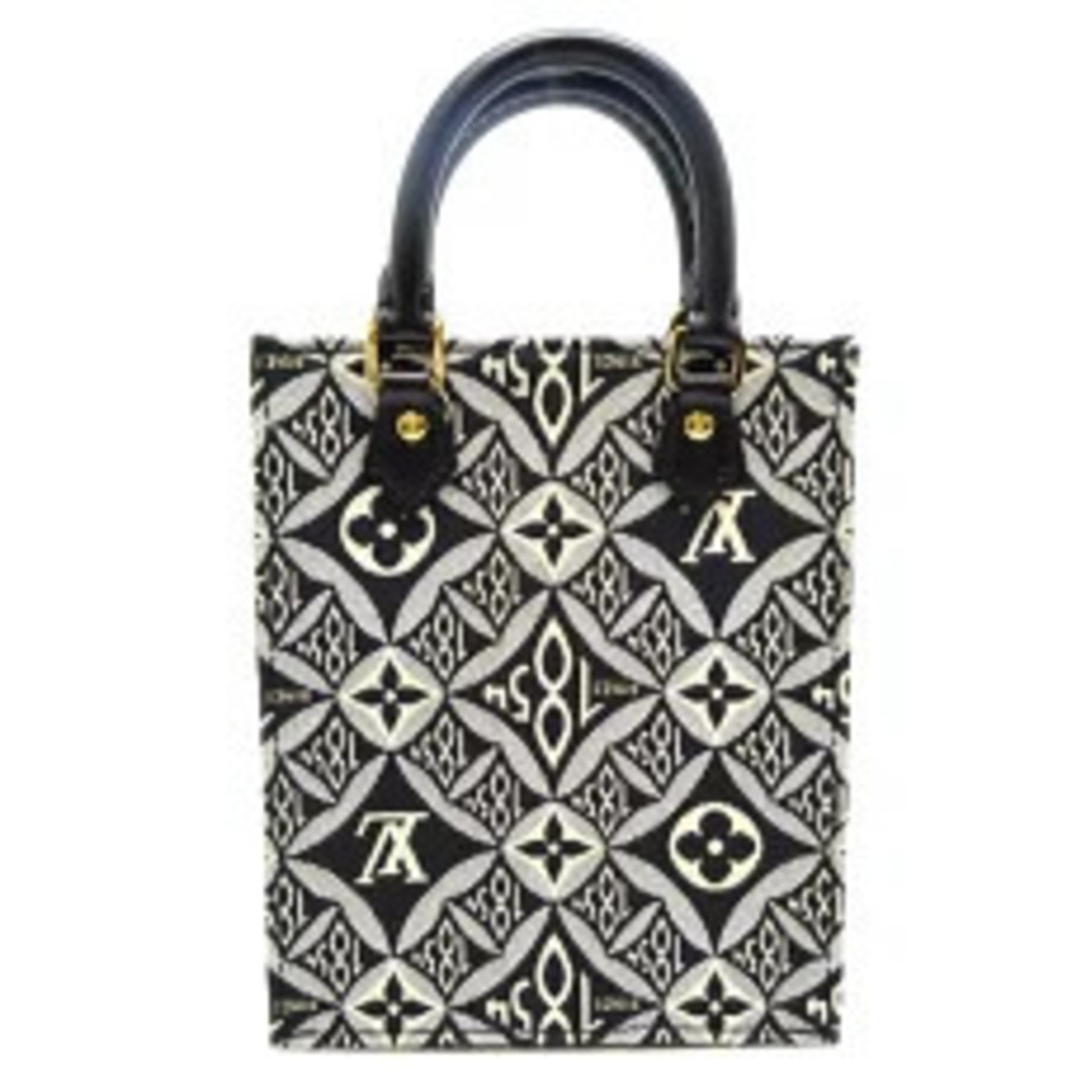 Louis Vuitton Plat Jacquard Black Handbag Monogram Sac Black